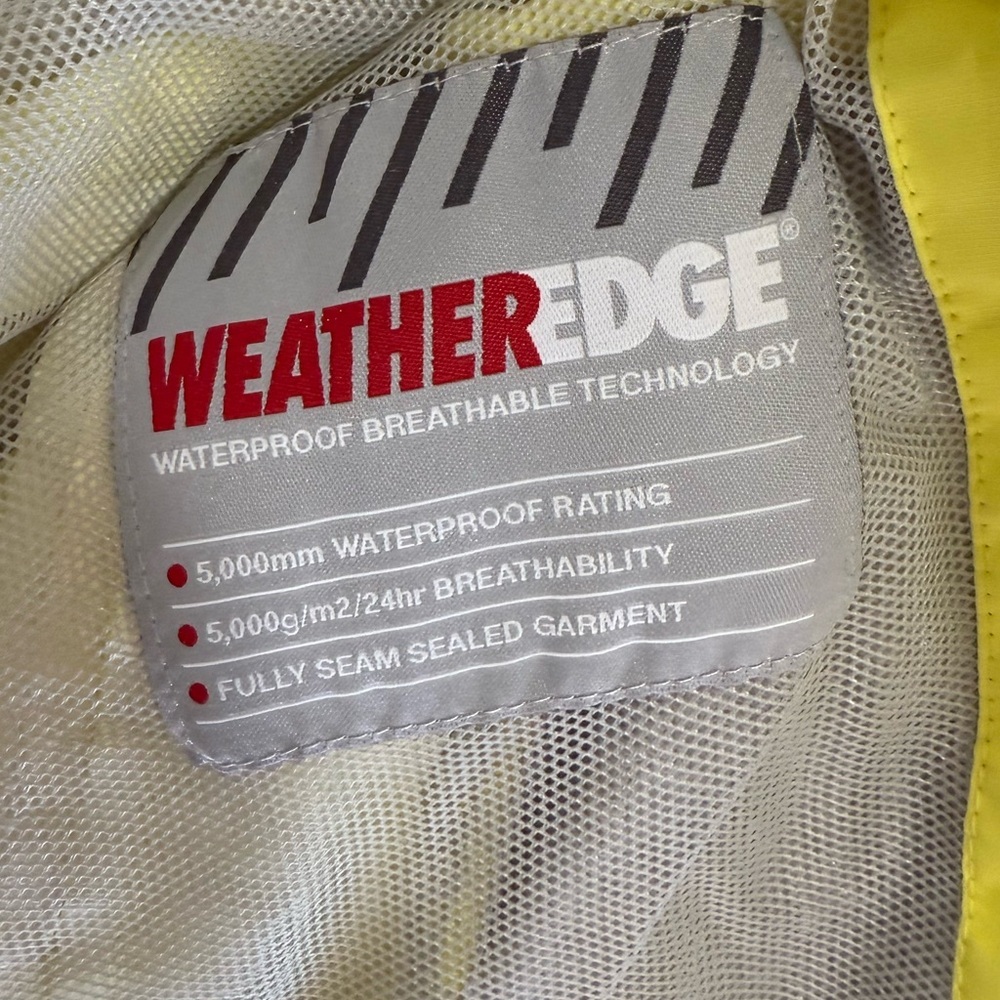 Eddie Bauer Bright Yellow WaterProof Hooded Rain Jacket Size Medium - Picture 5 of 14